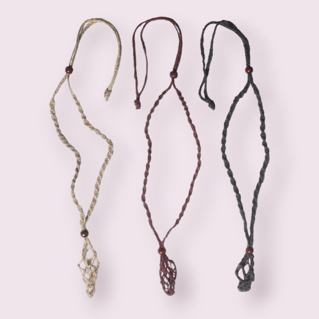 Hemp Hippie Necklace for Tumbled Stones - Empty Asst'd