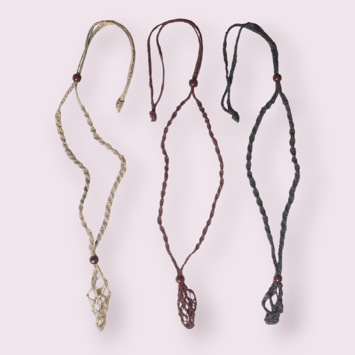 Hemp Hippie Necklace for Tumbled Stones - Empty Asst'd