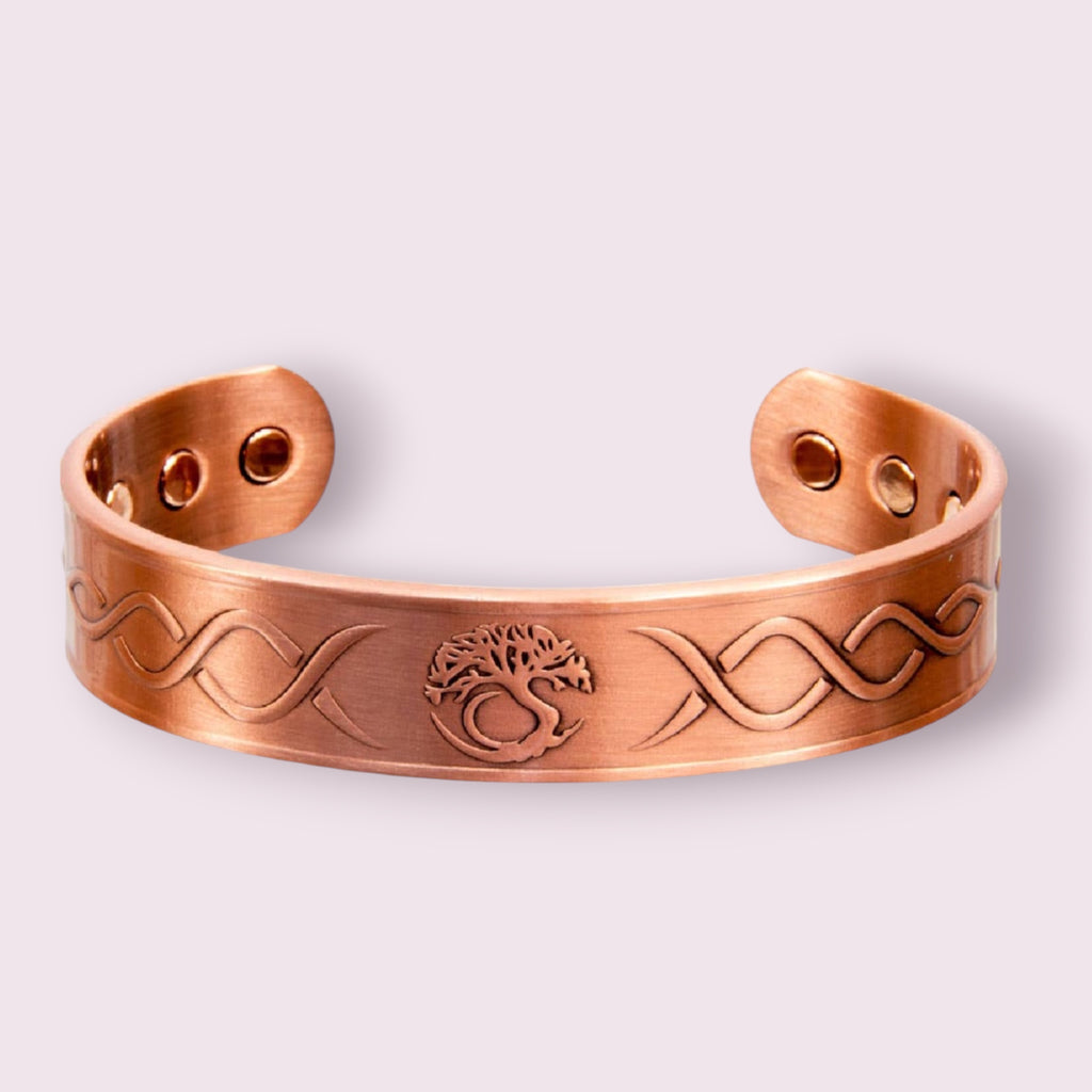 Magnetic Copper Bracelet - Tree of Life - Antique Copper