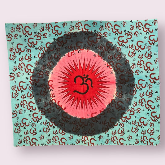 Tie Dye Om Tapestry Turquoise