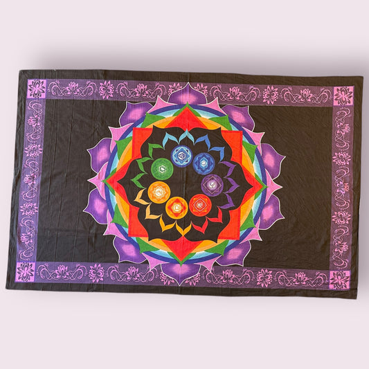 Rainbow Chakra Twin Tapestry