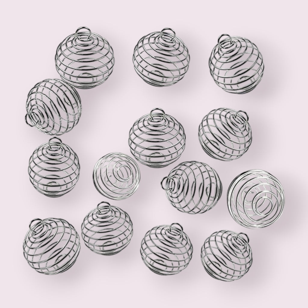 Spiral Crystal Cage Pendants ( small)