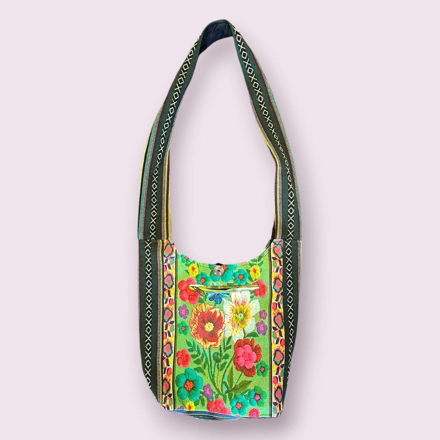 Flowers Print Hobo Crossbody Bag