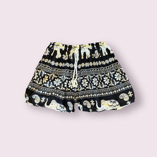 Boho Elephant Print Shorts: Assorted Colors