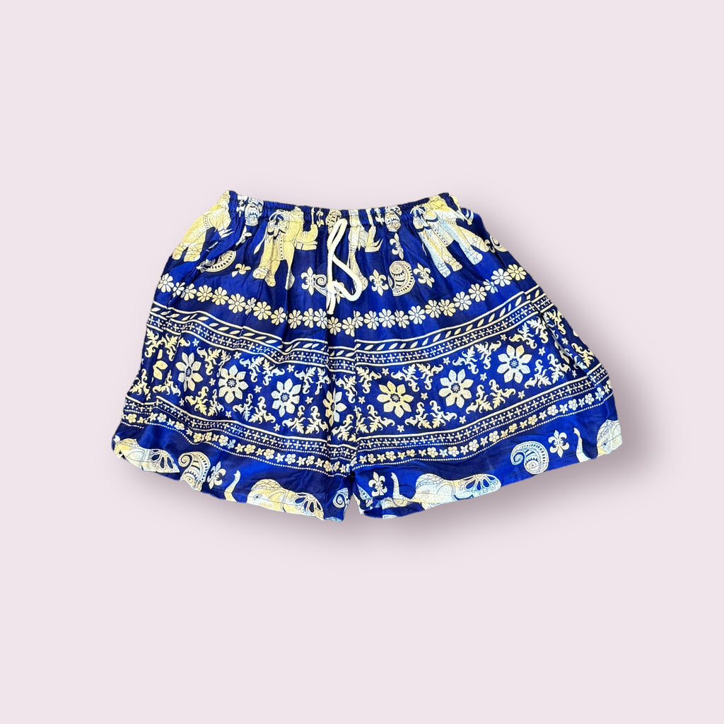 Boho Elephant Print Shorts: Assorted Colors