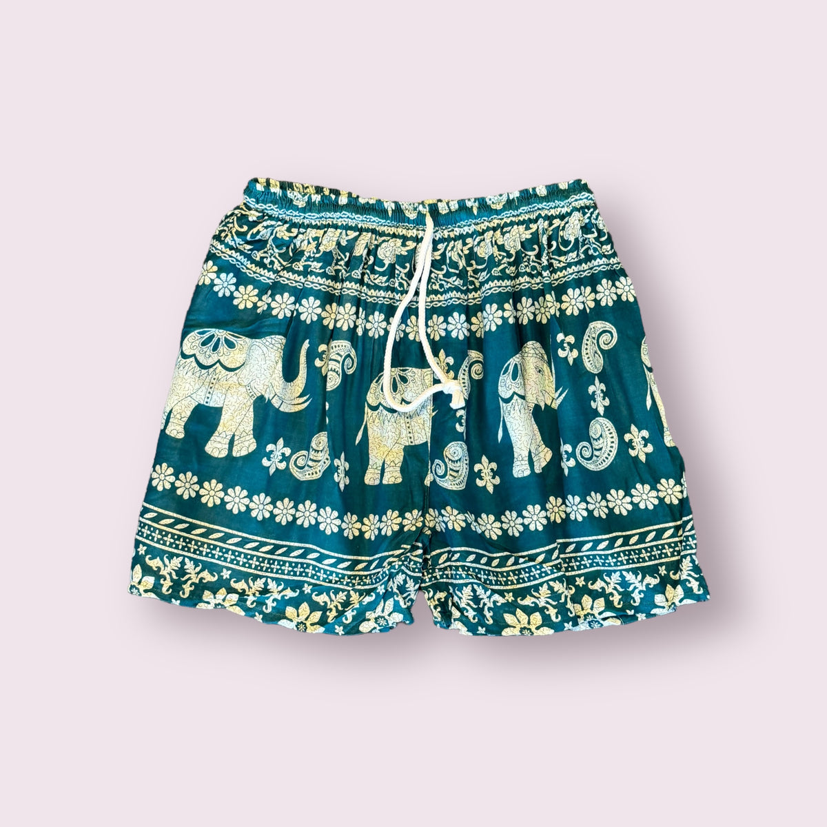 Boho Elephant Print Shorts: Assorted Colors