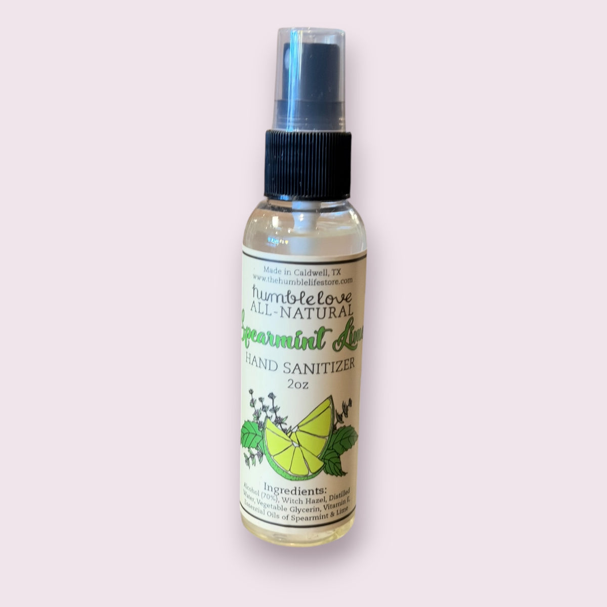 Hand Sanitizers - All Natural with Essential Oils: Spearmint Lime