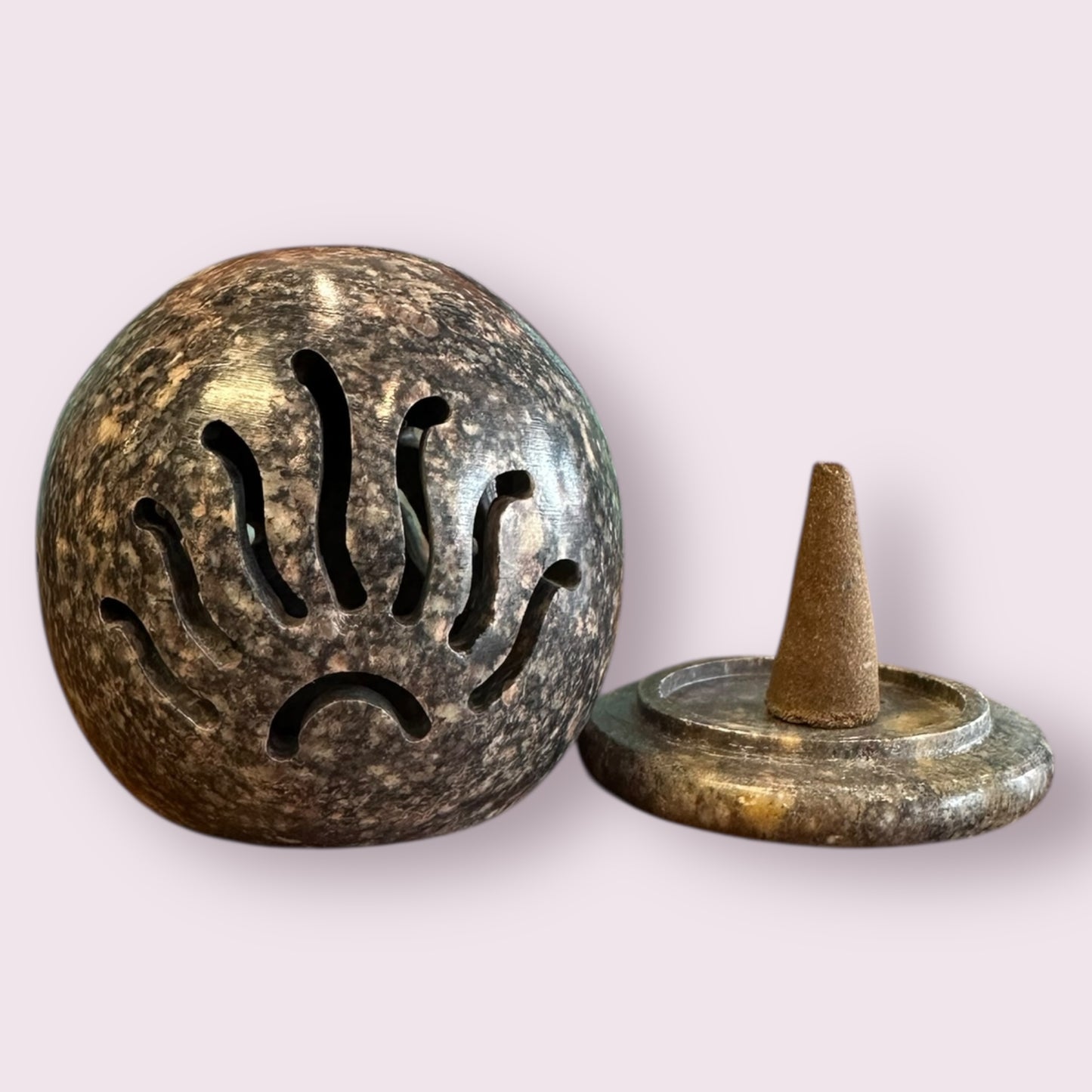 Round Soapstone Cone Burners / Tea Lite Candle Holder