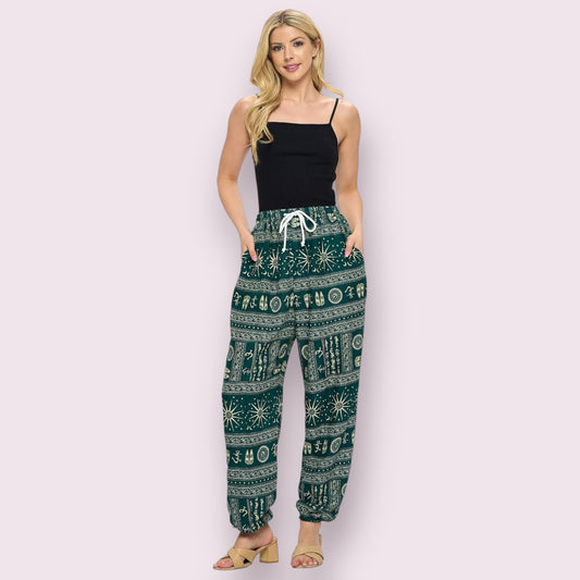 Om Print Pants: Assorted colors