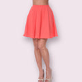 Plain Heidi Flare Skirt Coral