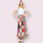 Patched Maxi Skirt