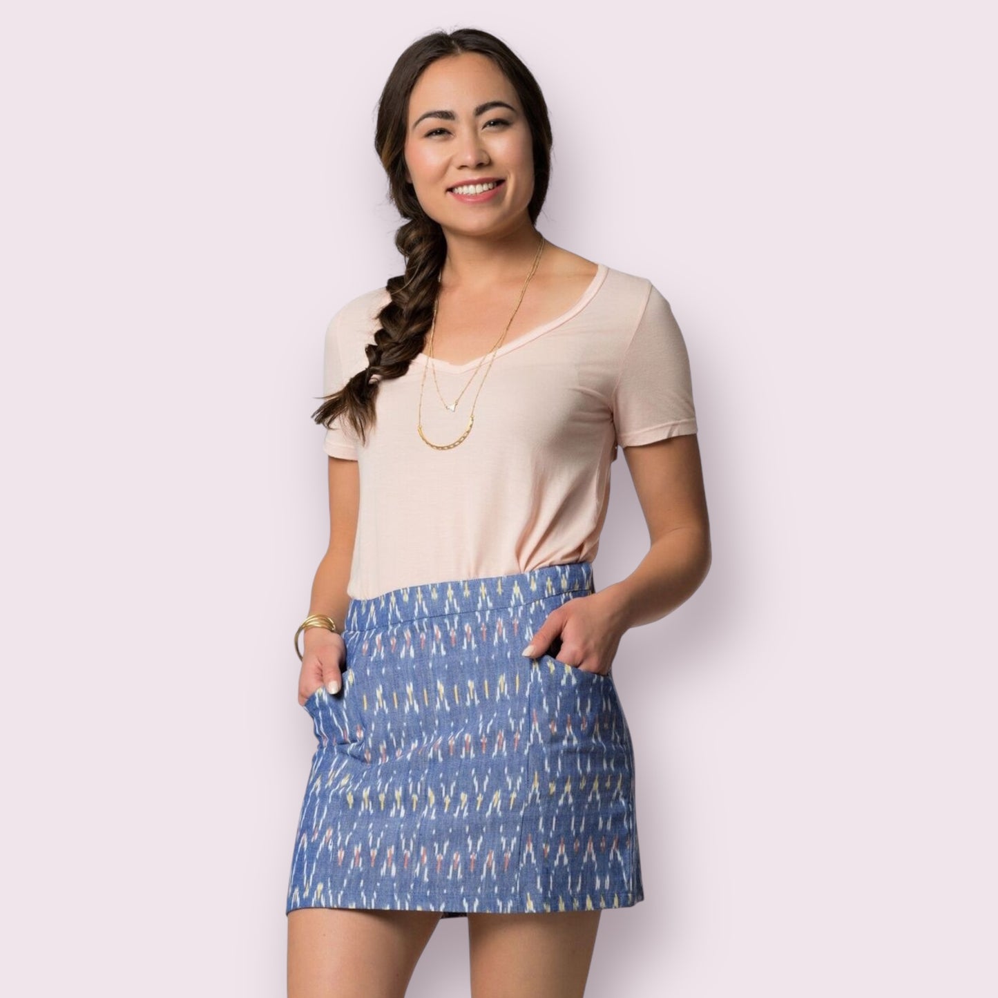 Ikat Mini Skirt - Chevron Ikat