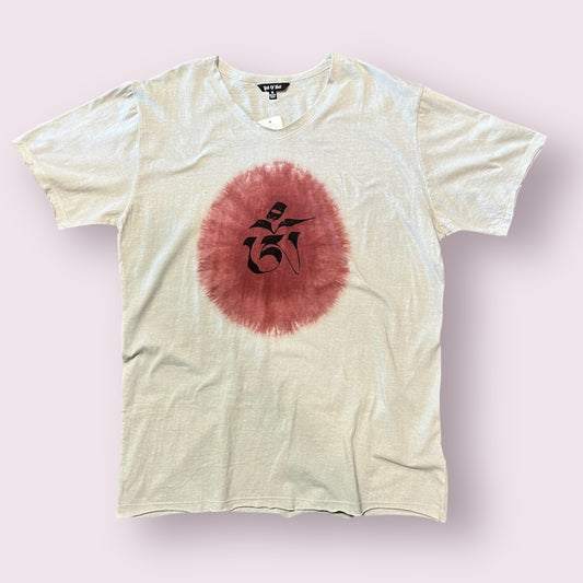 Grey T-Shirt Tie Dye "Om" Print