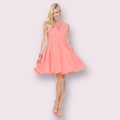 Shay Fit and Flare Dress Coral
