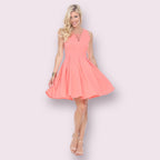 Shay Fit and Flare Dress Coral