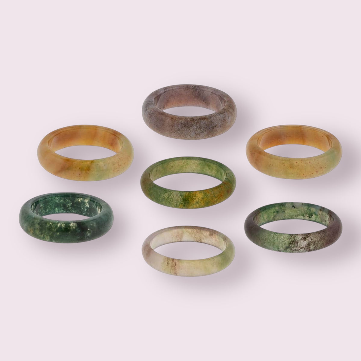 Gemstone Fancy Jasper Rings Asst'd Colors