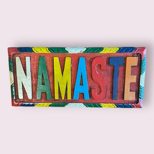 "Namaste" Painted Wooden Wall Plaque