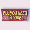 ALL YOU NEED IS LOVE PAINTED WOODEN WALL PLAQUE WALL HANGING