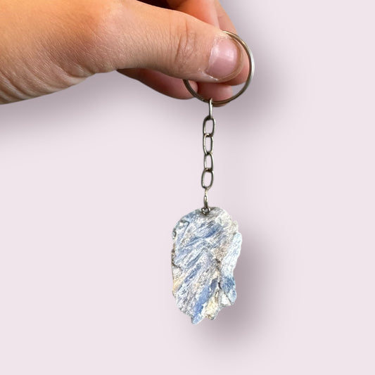 Raw Blue Kyanite Keychain