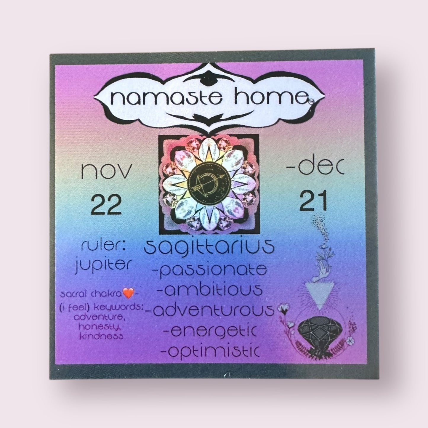 Sagittarius Crystal Candle, Zodiac Candle w/ Gemstones