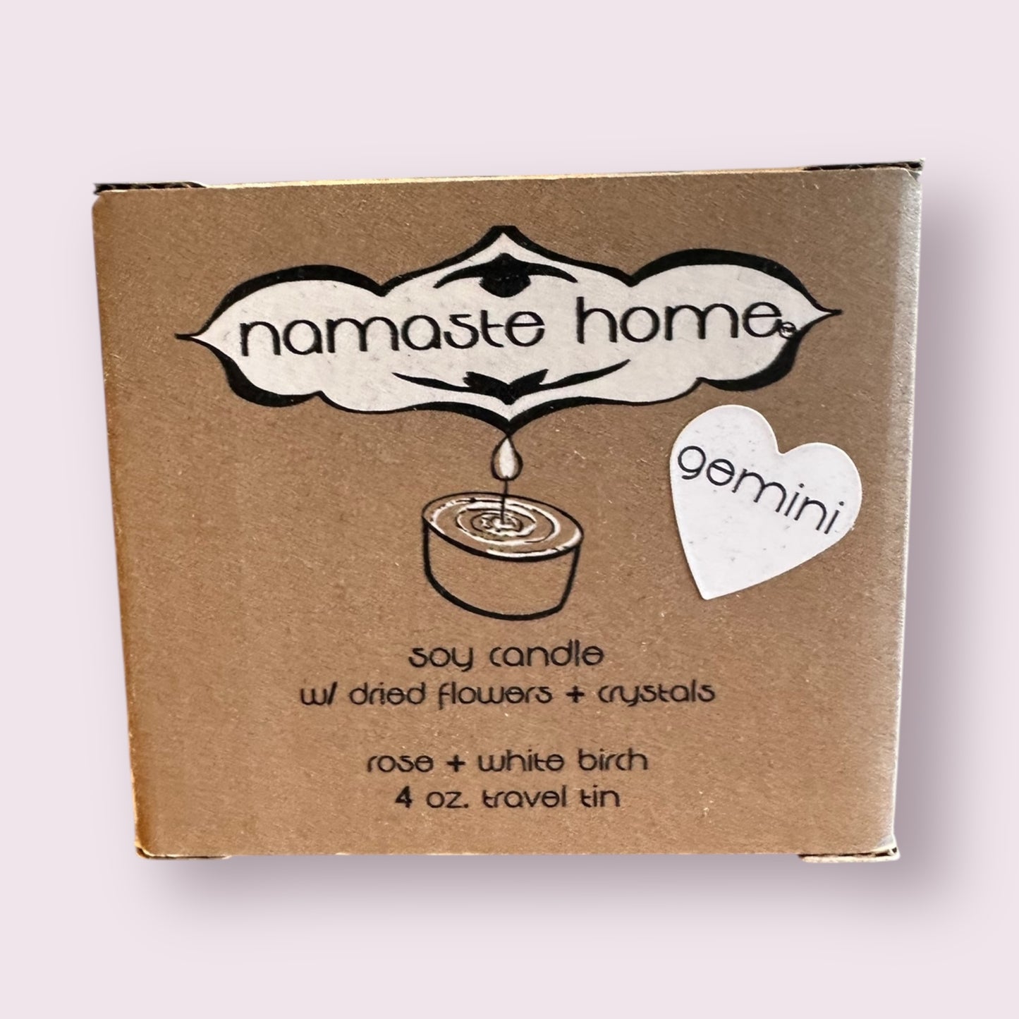 Gemini Crystal Candle, Zodiac Candle w/ Gemstones + Herbs