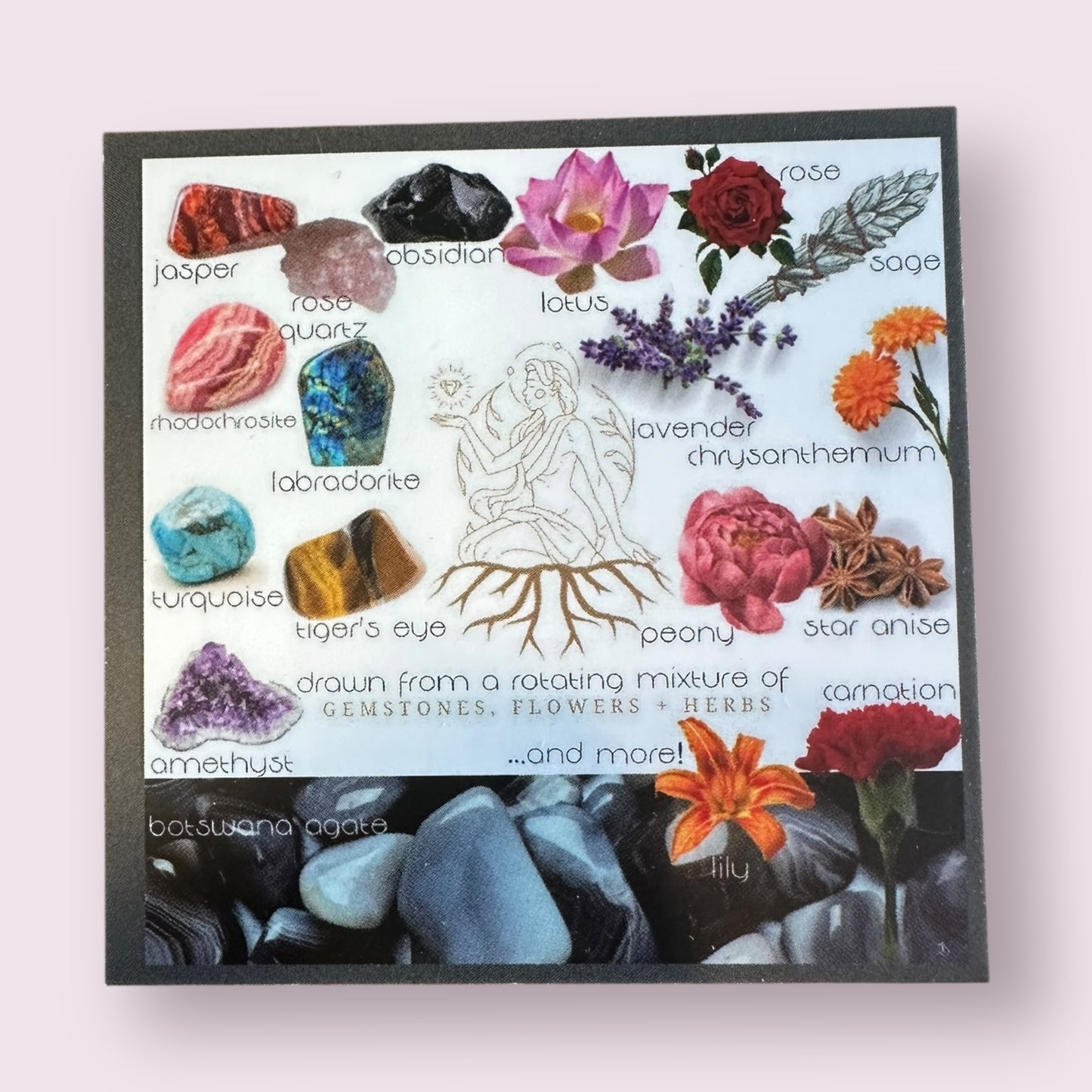 Gemini Crystal Candle, Zodiac Candle w/ Gemstones + Herbs