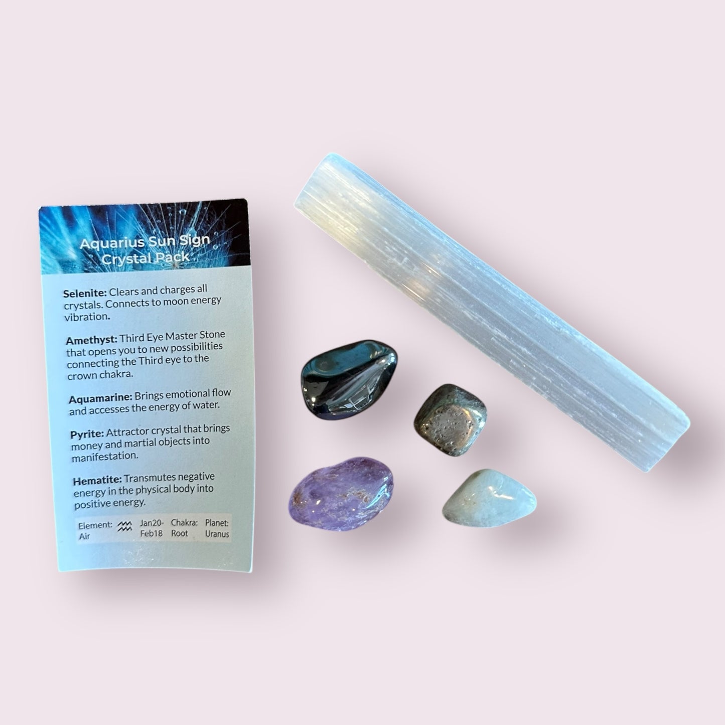 Aquarius Sun Sign Crystal Pack