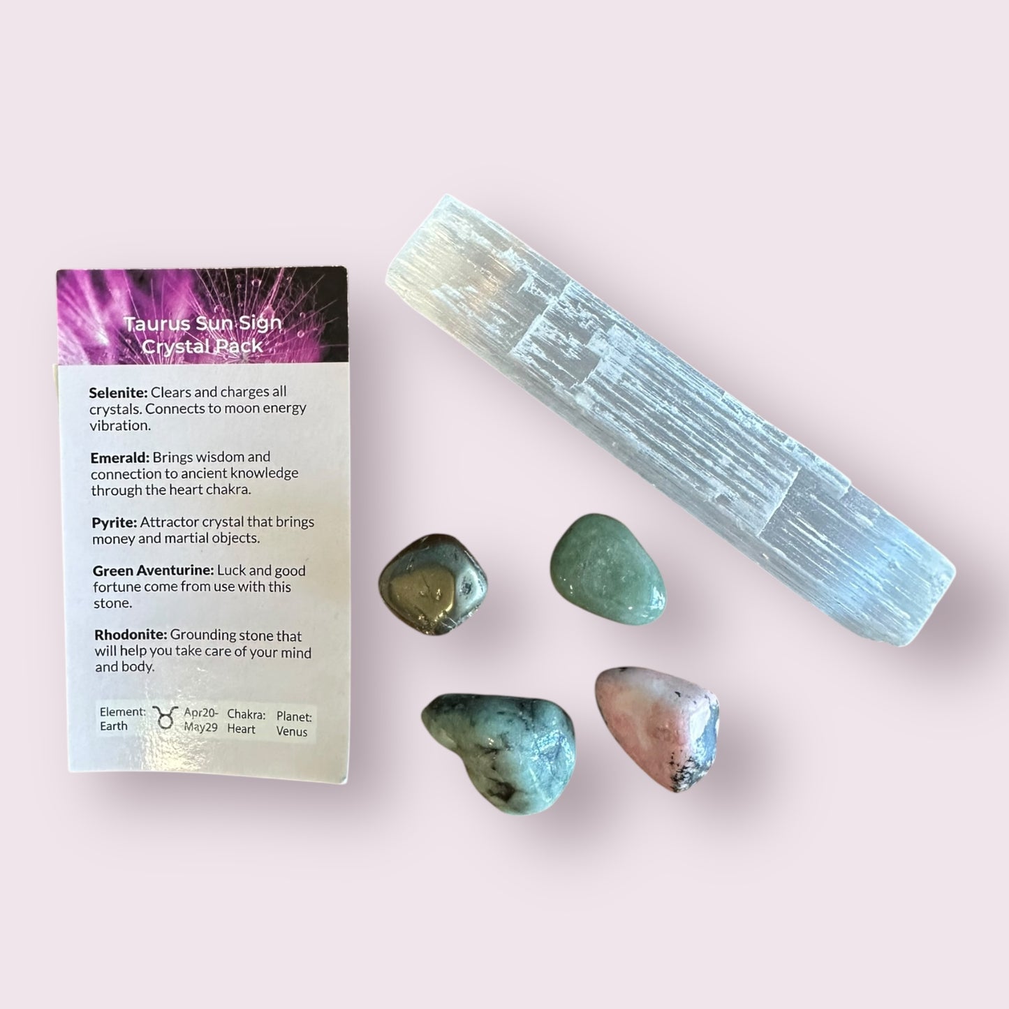Taurus Sun Sign Crystal Pack