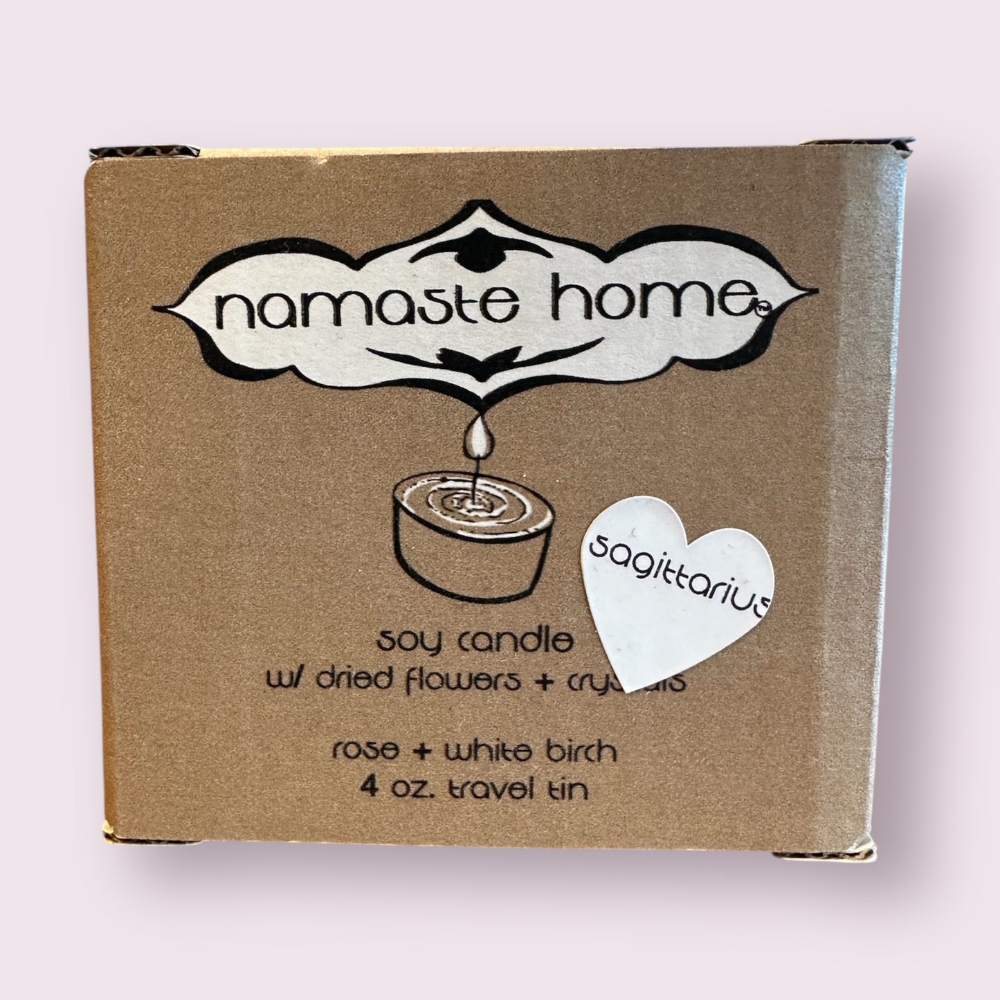 Sagittarius Crystal Candle, Zodiac Candle w/ Gemstones