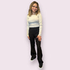 SOLID CREWNECK LONG SLEEVE SWEATER KNIT PULLOVER: NATURAL
