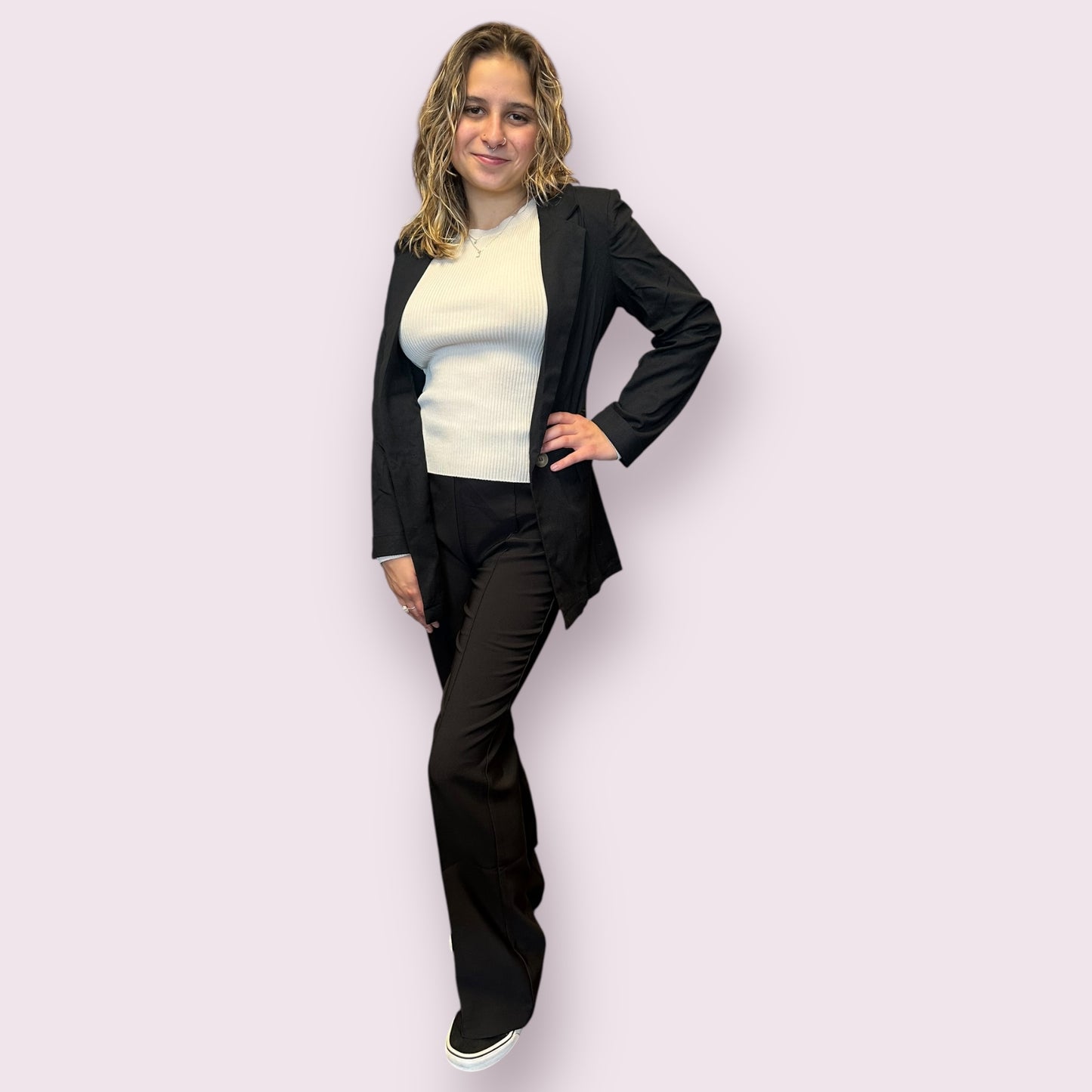 SOLID CREWNECK LONG SLEEVE SWEATER KNIT PULLOVER: NATURAL
