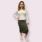 SOLID CREWNECK LONG SLEEVE SWEATER KNIT PULLOVER: NATURAL