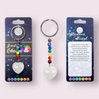 Gemstone Chakra Key Chains with Assorted Heart Stones