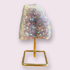 Gemstone Angel Aura Amethyst Cluster on Metal Stand