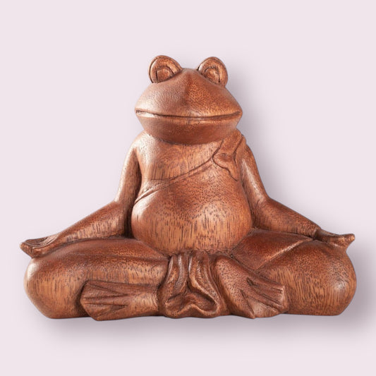 Wooden Meditation Frog
