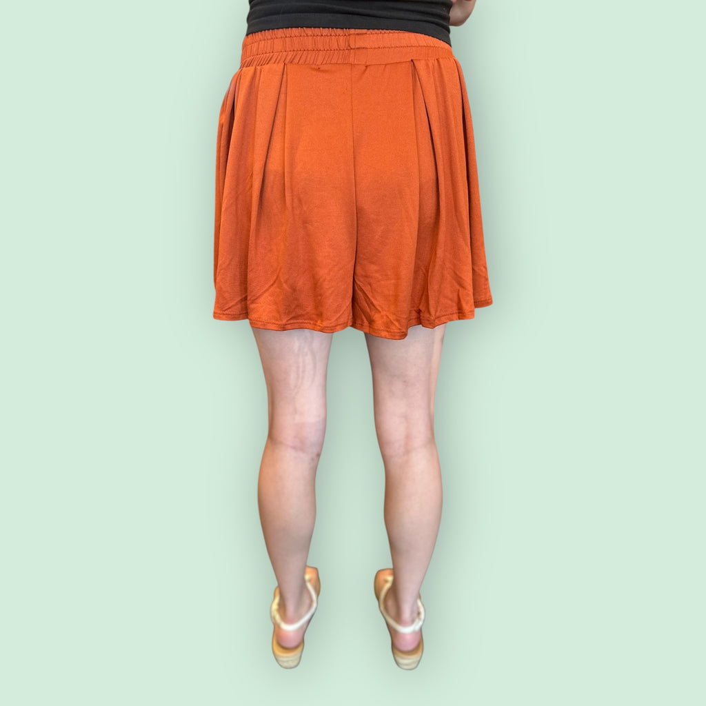 ELASTICIZED WAIST BAND LINING SHORTS1: Rust
