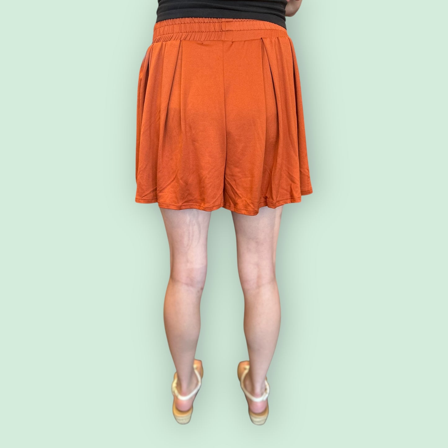 ELASTICIZED WAIST BAND LINING SHORTS1: Rust
