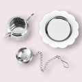 Stainless Steel Teapot Tea Infuser - 2.4", with Drip Tray