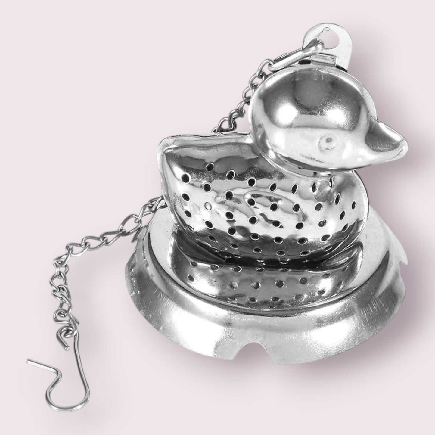 Duck Stainless Steel Tea Infuser, Hanging Mesh Strainer: Duck+Drip Tray