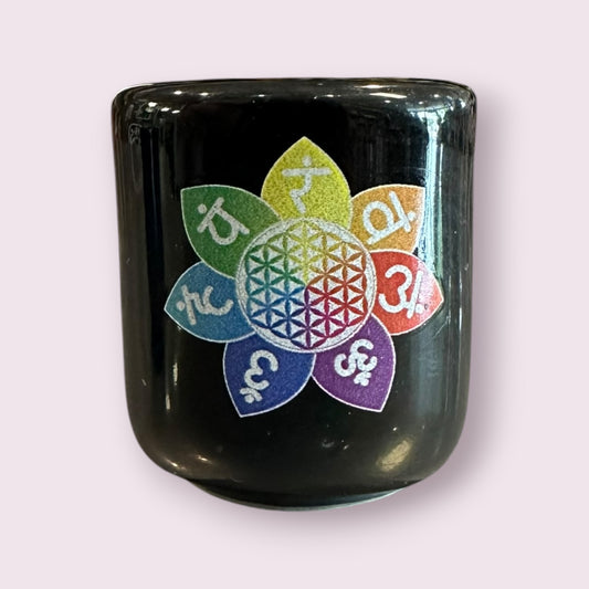Flower of Life w/ 7 Chakra MINI CANDLE HOLDERS WITH DESIGN
