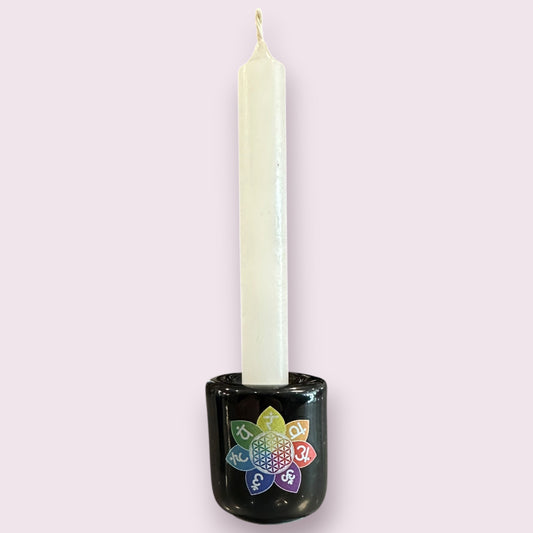 Flower of Life w/ 7 Chakra MINI CANDLE HOLDERS WITH DESIGN