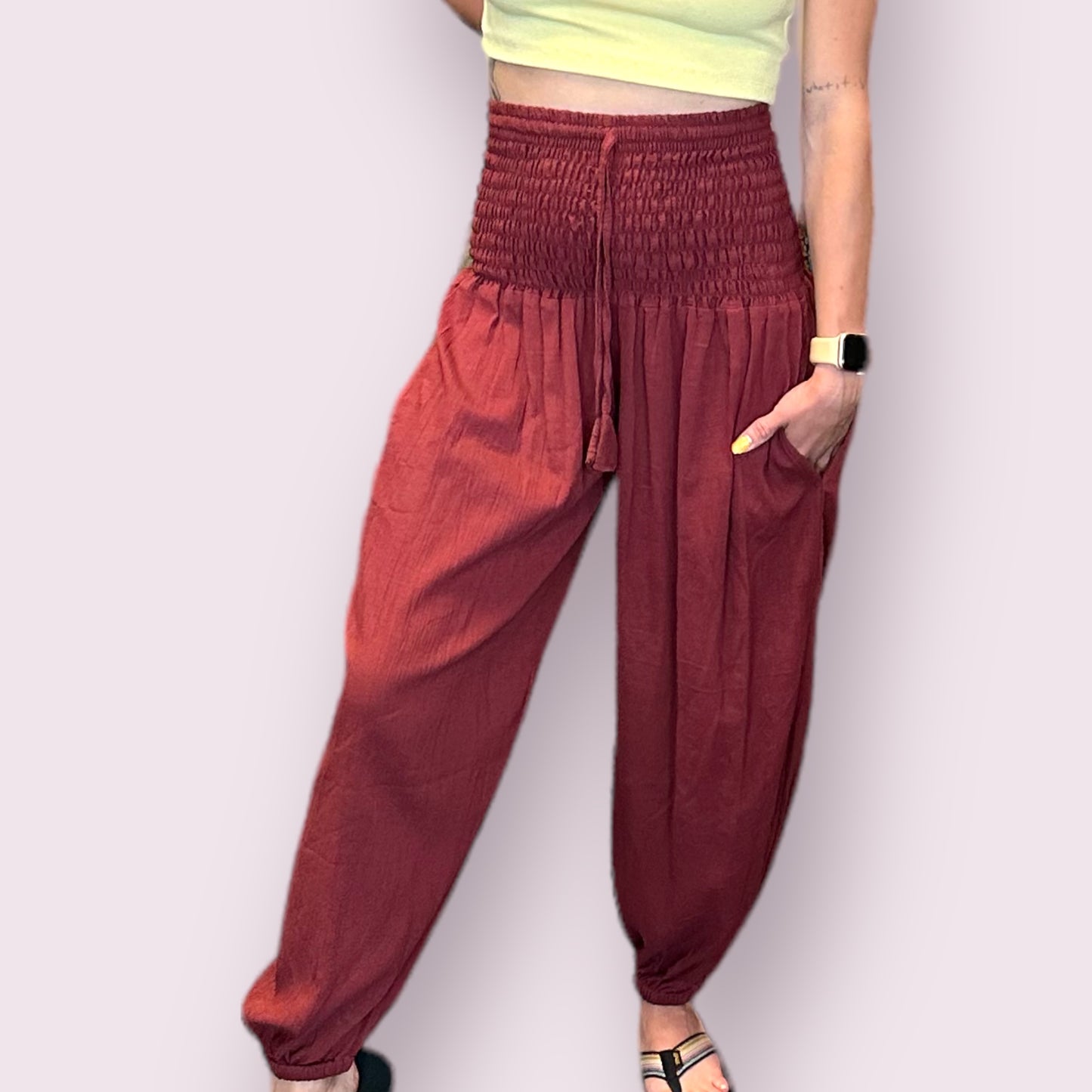 Smock Waist Harem Pants