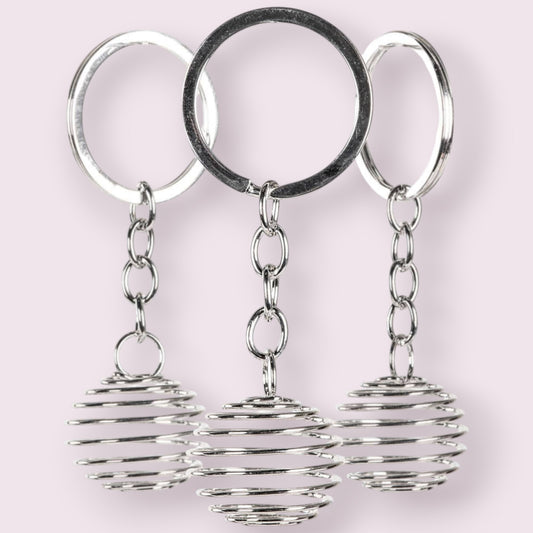 1 INCH LARGE SPRING PENDULUM KEYCHAINS: Silver
