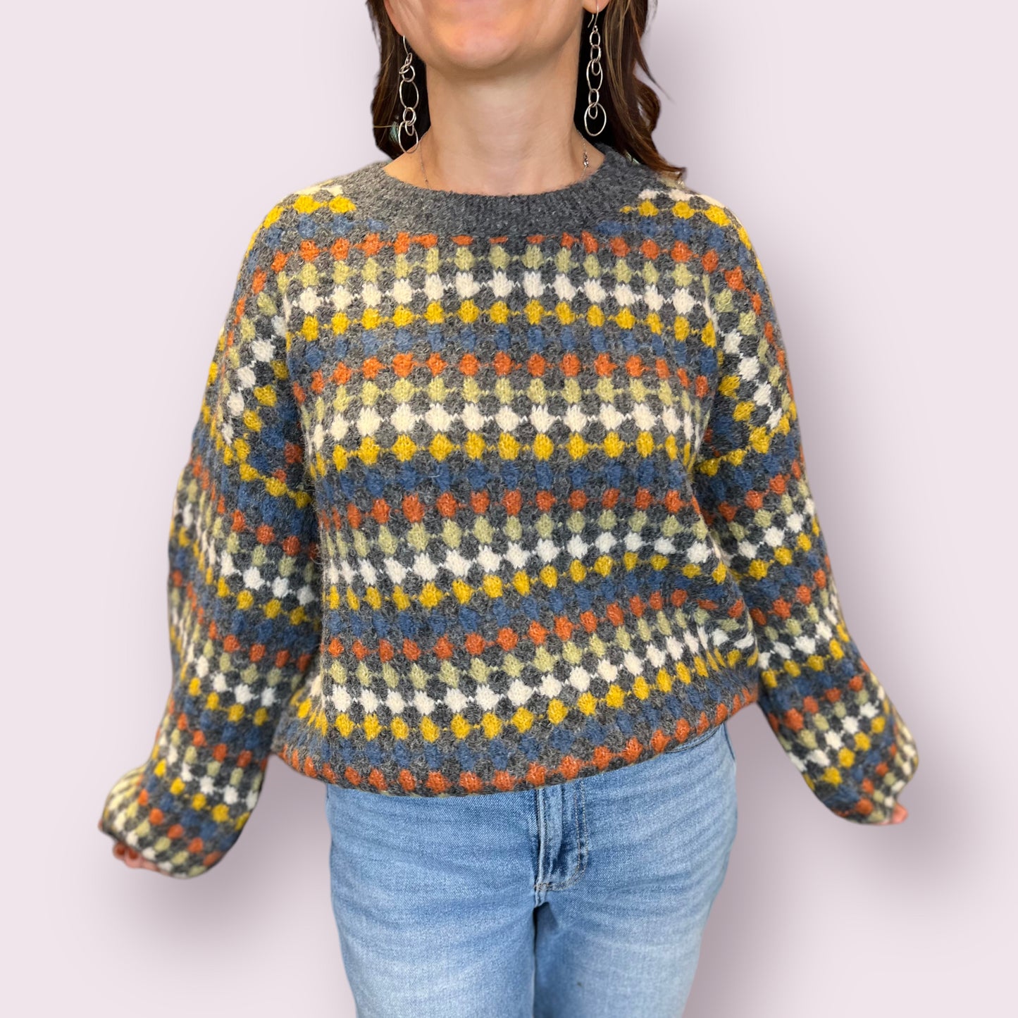 Multicolor Crew Knit Sweater