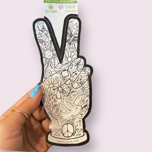 Peace Fingers Sticker