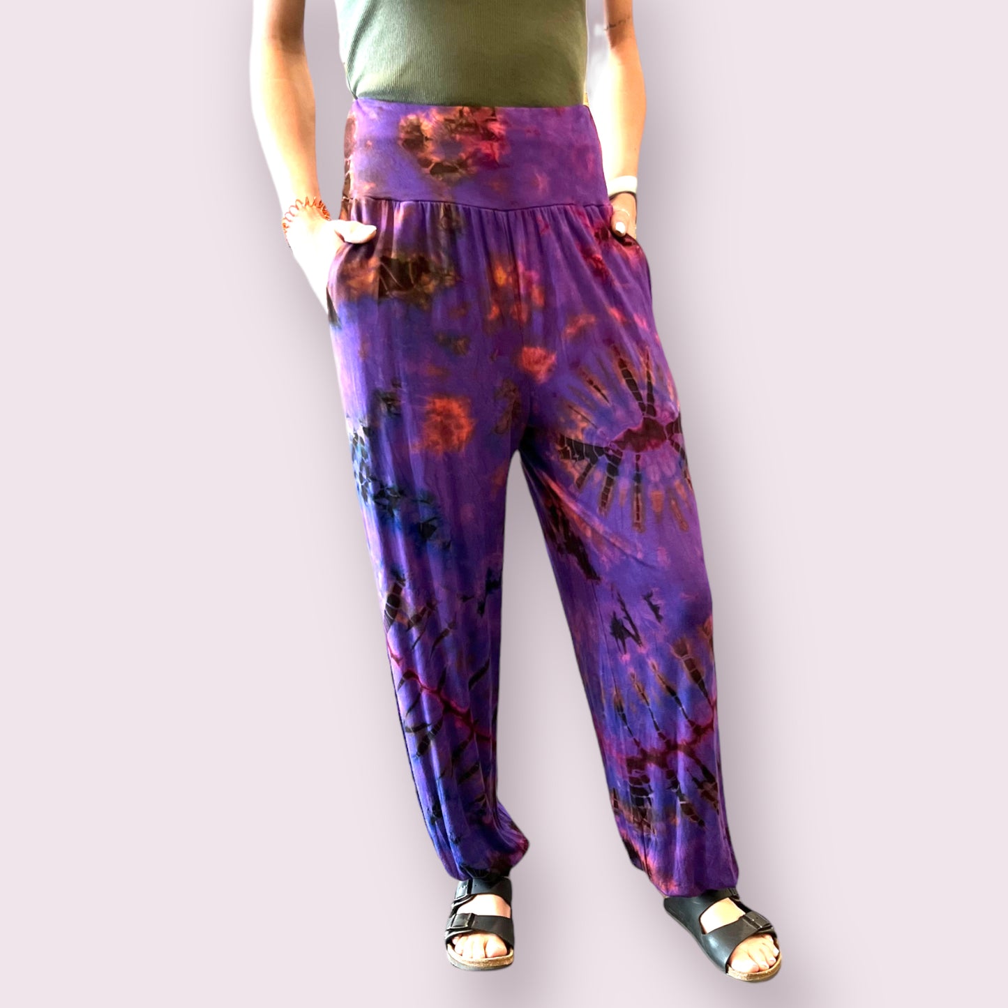 Midnight Hour Tye Dye Spandex Blend Harem Pants