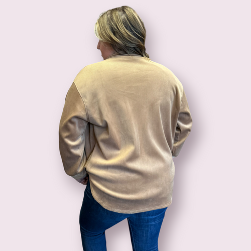 Amicis Lilian Oversized  Shirt: Camel