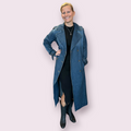 NOTCH COLLAR DENIM TRENCH COAT: DENIM