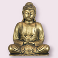 Polyresin Statue Meditating Buddha Golden (Each)
