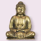 Polyresin Statue Meditating Buddha Golden (Each)